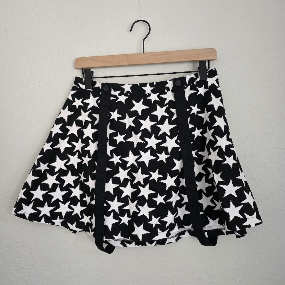 Tripp NYC Black and White Star Skirt, Womens Size M